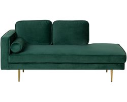 BELIANI MIRAMAS - Chaise longue - Smaragdgroen - Linkerzijde - Fluweel