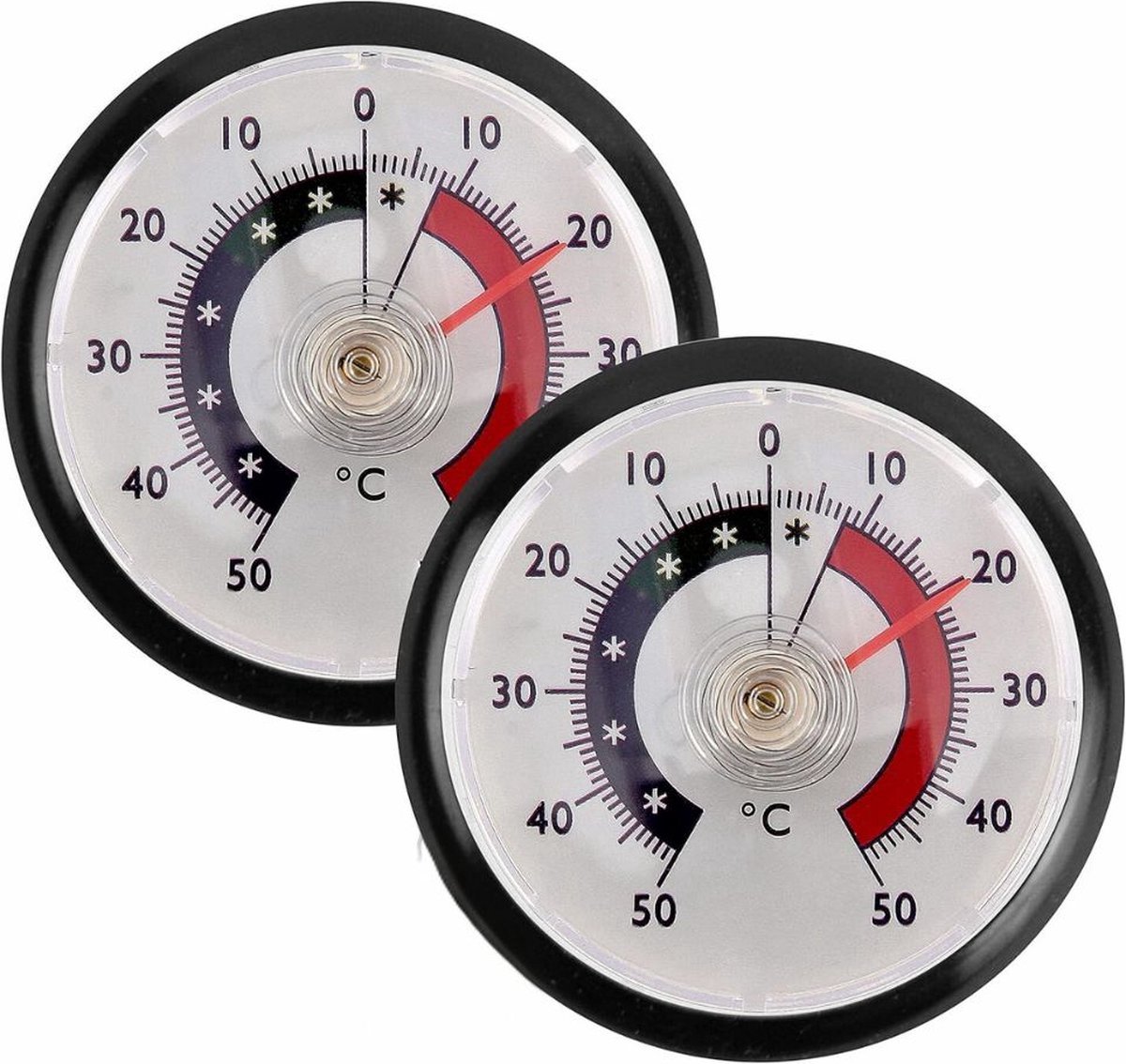 Thuys – Koelkast Thermometer – Analoog – Keukenthermometer – 6 x 6 x 1cm – Zwart