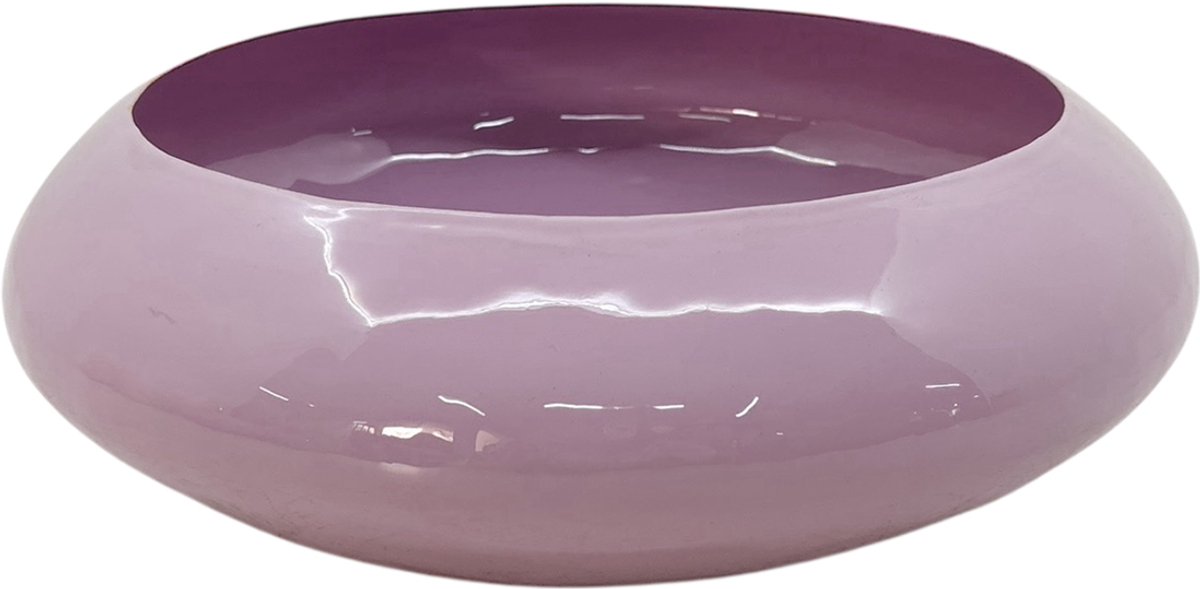 by Mooss - Enamel - Schaal - Lila - Licht Paars - Light Purple - Large - 12 cm - Ø 37 cm - Hoogglans - Metaal