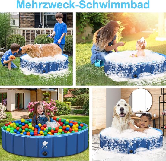 Opvouwbaar Hondenzwembad 80x20 Cm – Antislip, Dik PVC, Slijtvast En Snel Op Te Zetten Voor Grote En Kleine Honden