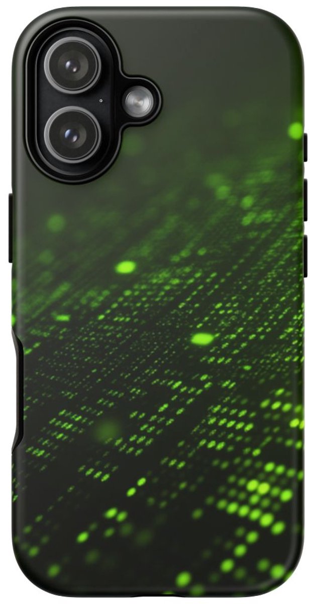 Digitale Groene Cyber Raster Abstract – Telefoonhoesje Geschikt voor iPhone 17