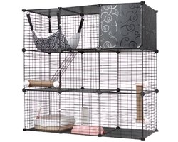 Kattenbench - Kattenkooi - Kattenren voor Buiten en Binnen - Zwart