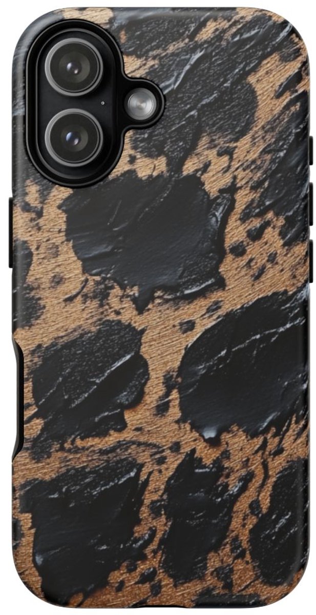 Zwart-Bruin Dierenprint Textuur – Telefoonhoesje Geschikt voor iPhone 17