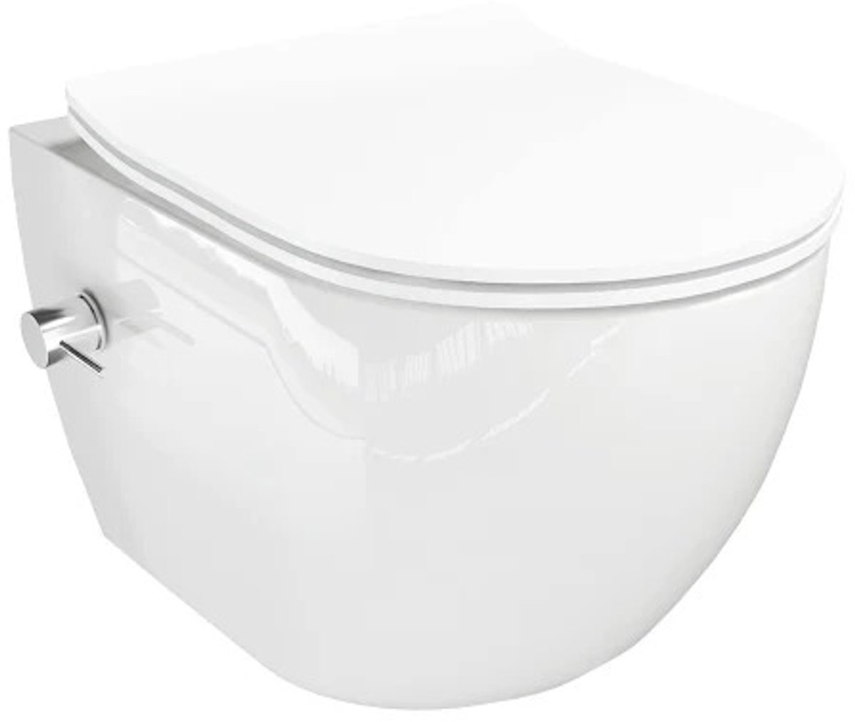 Premium Hangend Toilet met Bidet Functie - Rimless Spoeling - Softclose Zitting - Wit Keramiek - Wandcloset WC