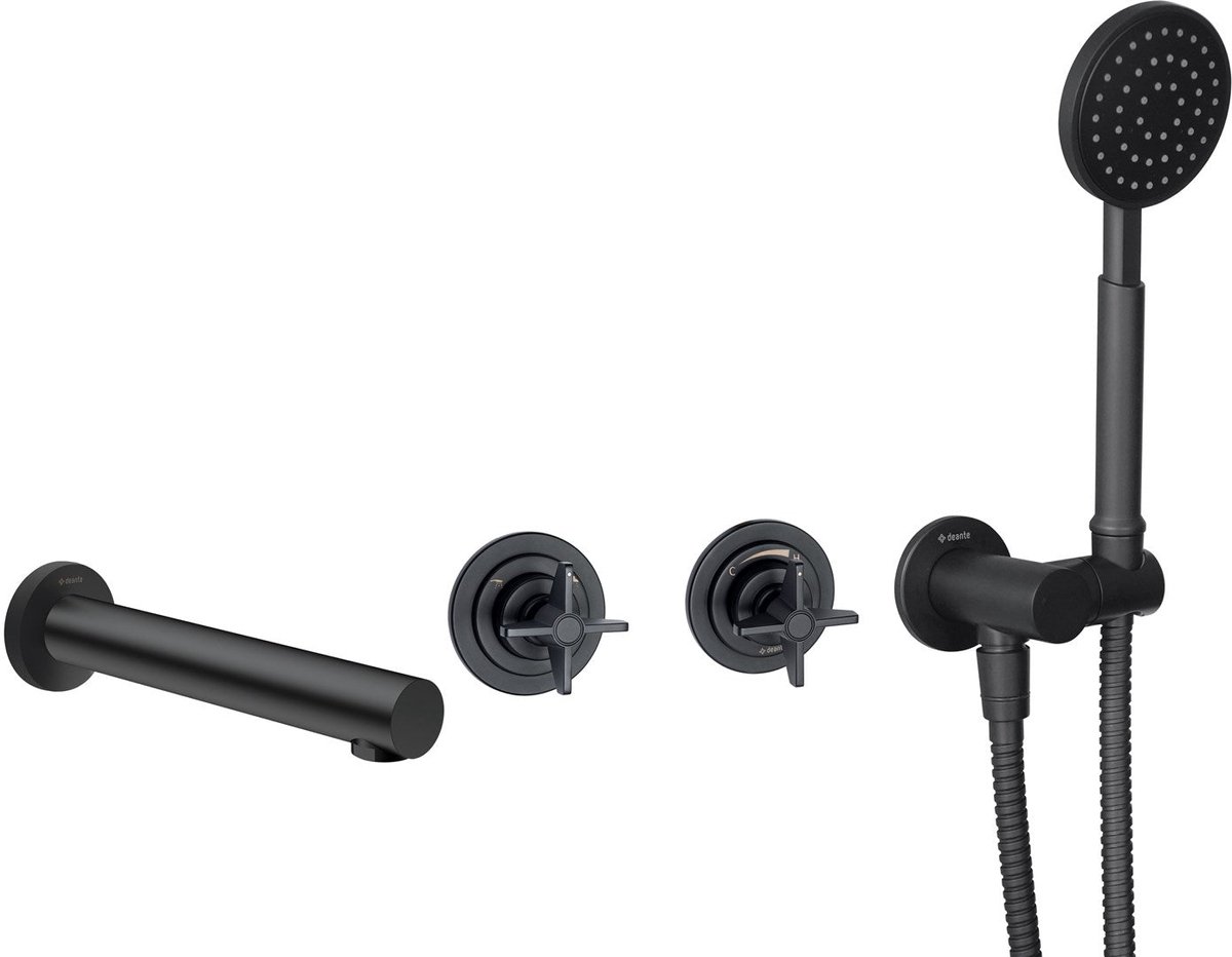 Concealed bath faucet with shower set