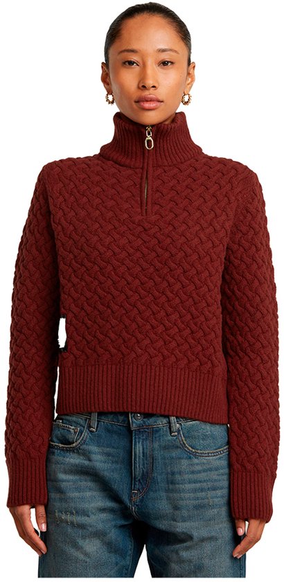 G-STAR RAW Dames Pointelle Lt Wt Polo Knit Wmn Sweater, wit (Lt Chalk D26061-d166-1284), L