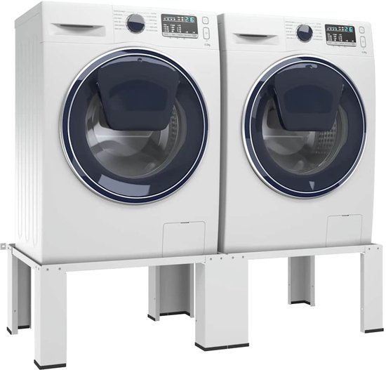 vidaXL - Wasmachine- - en - drogerverhoger - dubbel - wit