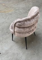 Eetkamer stoel - Davis - Cremona taupe/ bruin stof - zwarte poten