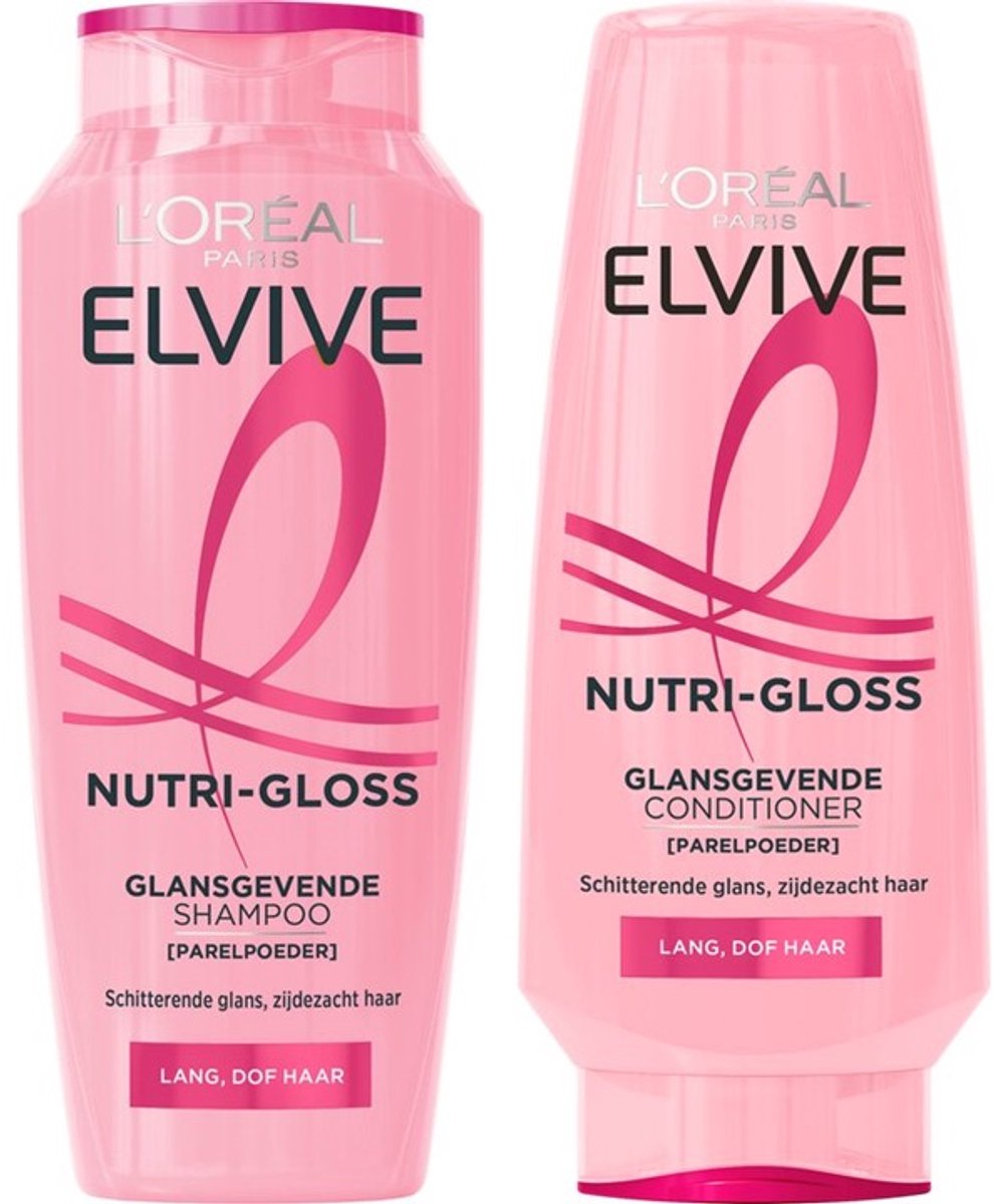 L'Oréal Elvive Nutri-Gloss - Shampoo 1x 250 ml & Conditioner 1x 200 ml - Pakket