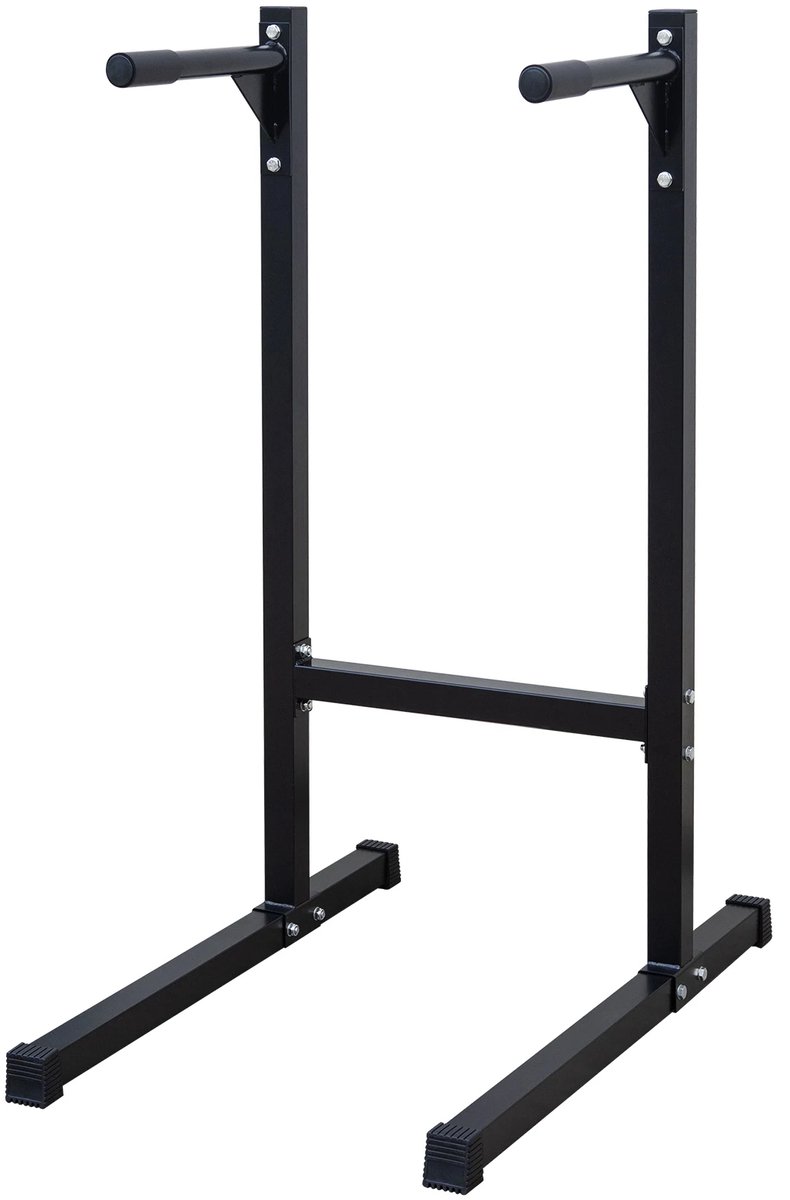 BolFlow® Dip station - Multifunctioneel - Stabiel - Fitness - EVA Antislip handgrepen & Antislipvoeten - Robuust tot 226 kg - Zwart
