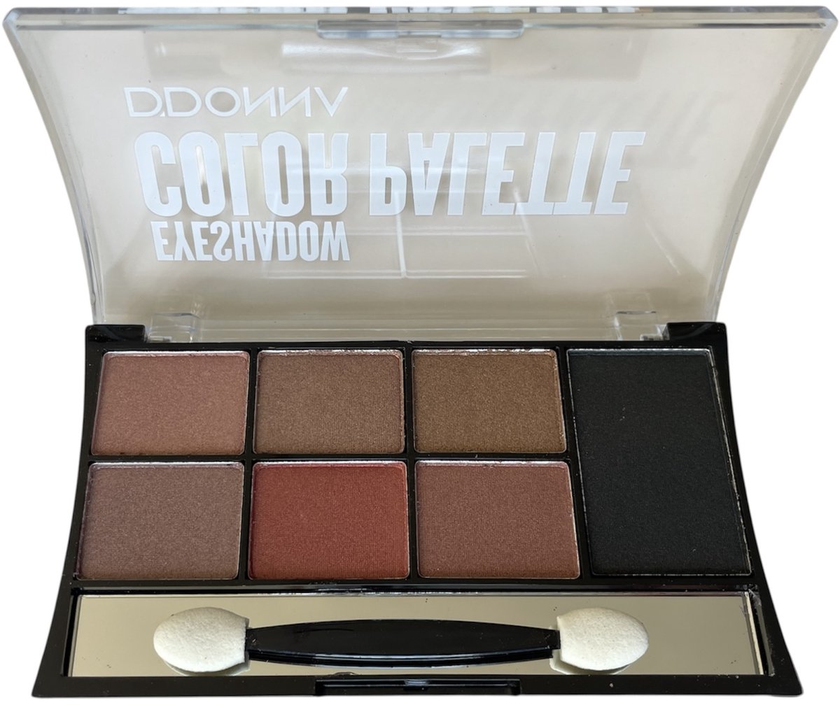 D'Donna - Color Palette Oogschaduw - Planet Marron - Bruin/Zwart - 1 doosje met applicator en spiegeltje