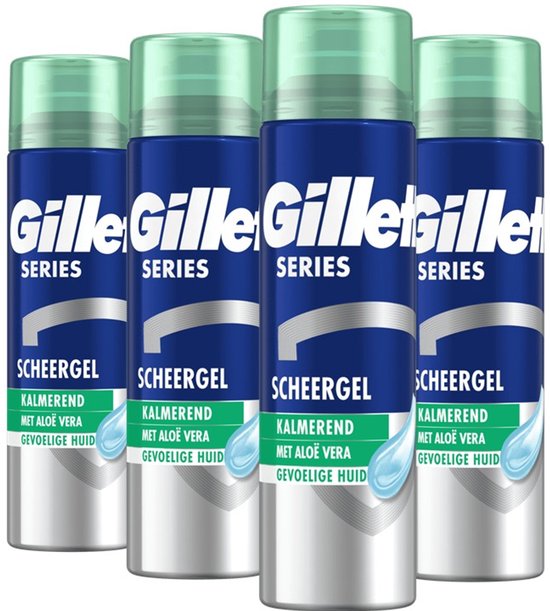 Gel de rasage Gillette Series - Peau sensible - Pack économique 4 x 200 ml