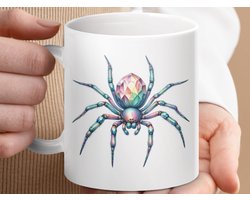 Mok, Rainbow Spider Mug, Crystal Spider Art, Unusual Mug, Insect Art Gift, Unique Gift Idea, Arachnid Art Mug, Spider Lover Present