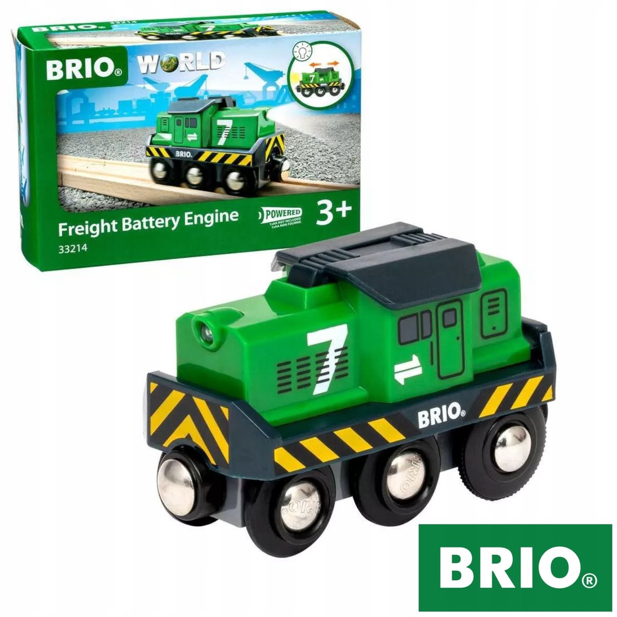 Brio 33214 Groene Goederenlocomotief - Rijdt Zelf!