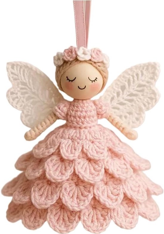 DIY Engel Ornament Haakpakket, Handgemaakte Garen Knutselset voor Beginners, Kerstboomversiering, Gehaakt Hangend Ornament voor Poppen, Warme Feestdecoratie voor Thuis 2025