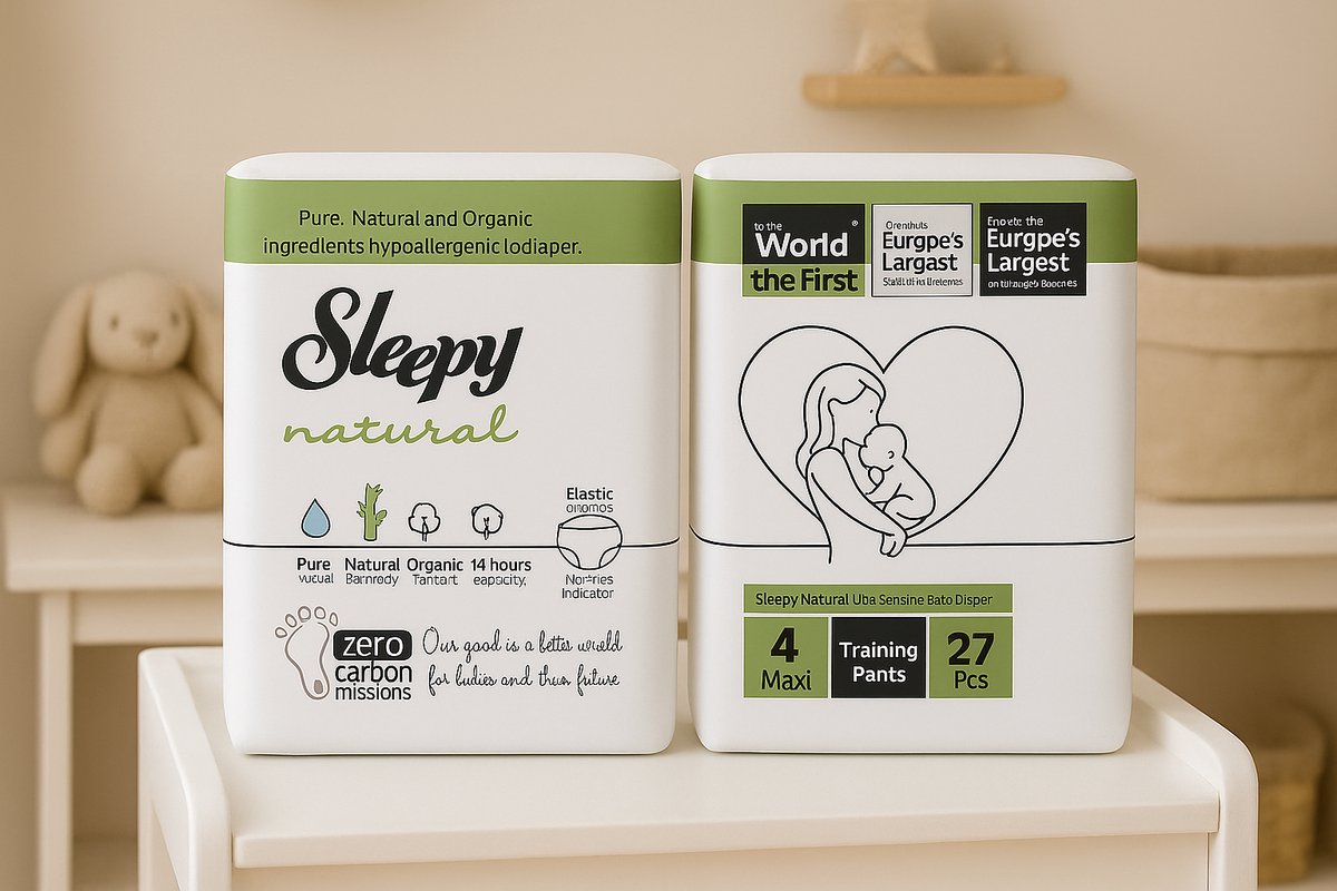 Sleepy Natural Luiers Maat 4 | 2x27 Stuks Voordeelpak | 54 Luiers | Met Bamboe & Katoen | 14 uur Droog | 7-14 kg | Hypoallergeen