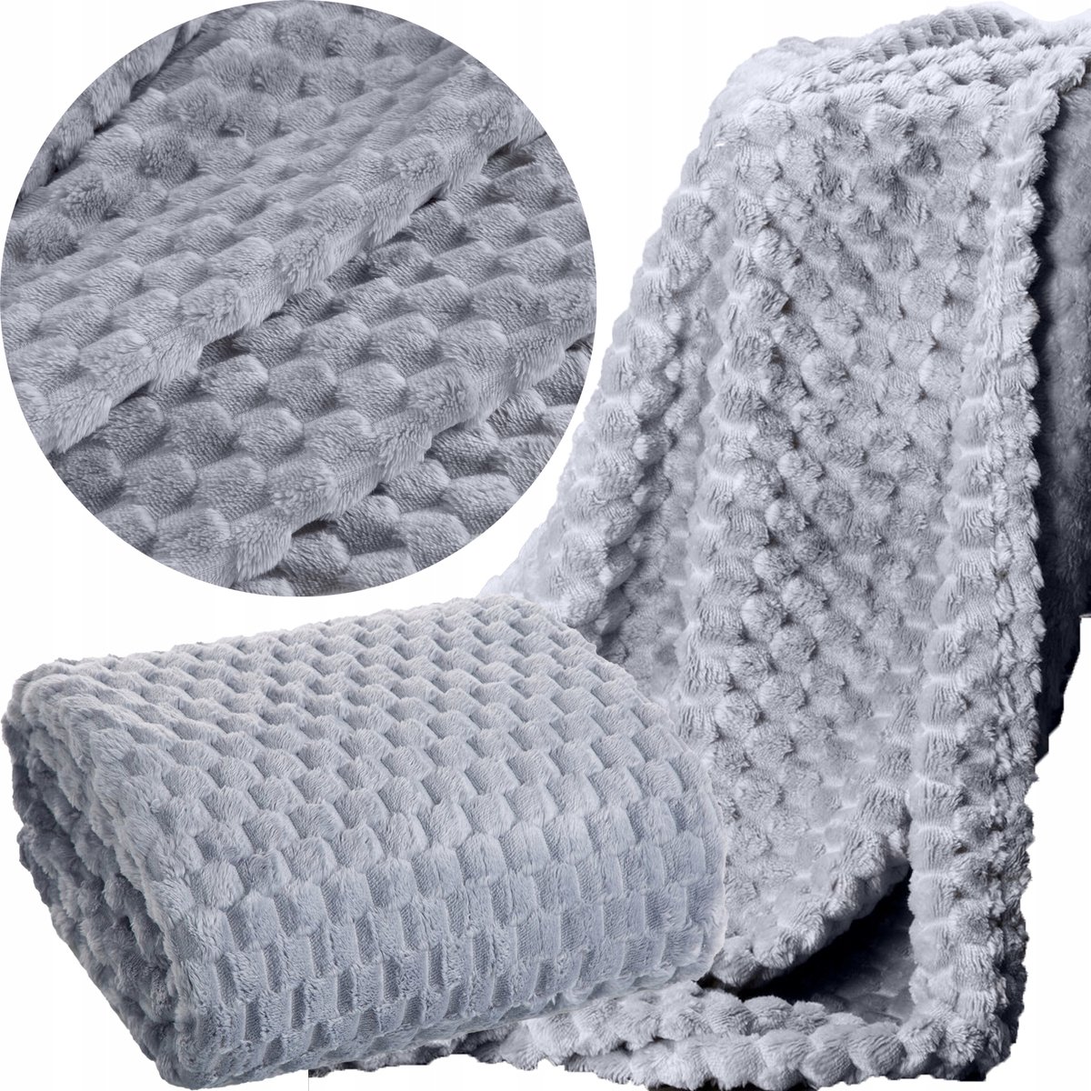 Zachte 3D Plaid 170x210 cm - Beige, Polyester