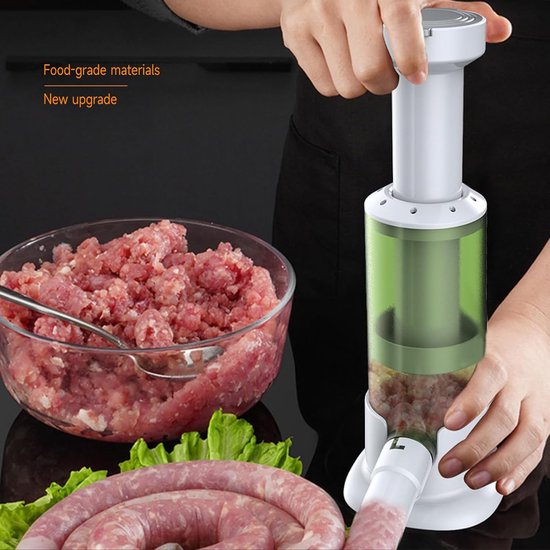 Zillary 2-in-1 Handmatige Worstvuller, 4 Vulbuizen, Keukengereedschap