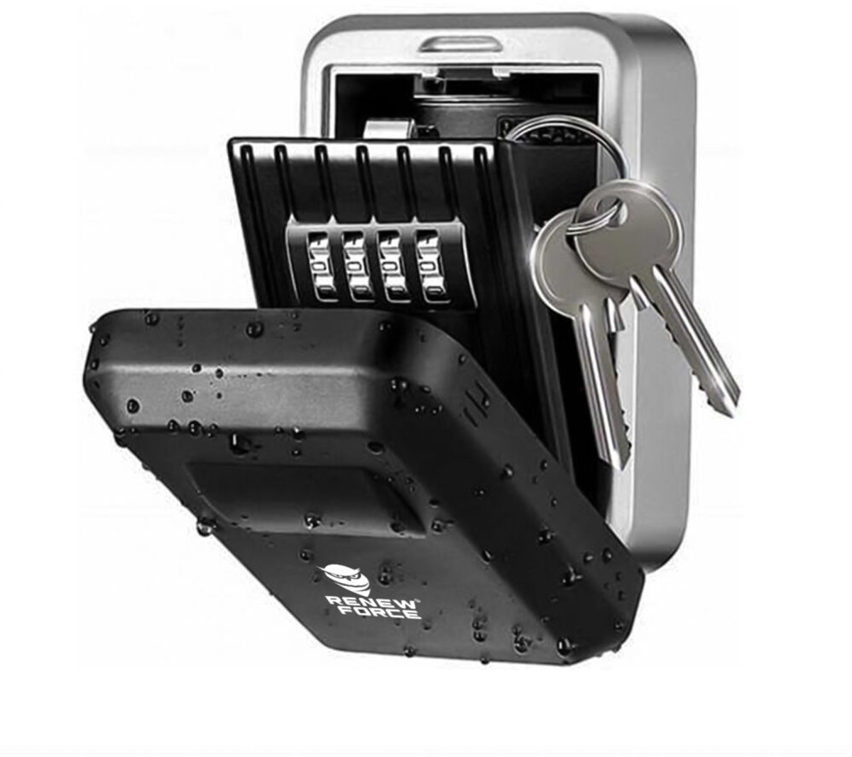 Sleutelkluis KBX-03 – Stalen Buitenbox met 4-cijferige Code – Compact Zwart