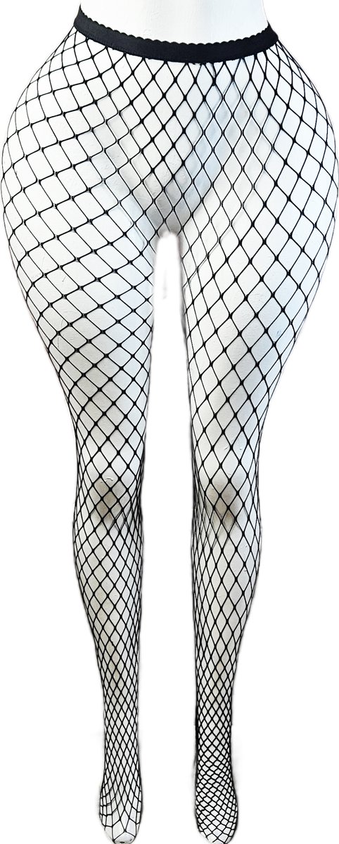 BamBella ® - Panty -Onesize - gaas gaten maillot dunne pantys Dames - Onesize - lingerie van kant zwart gothic