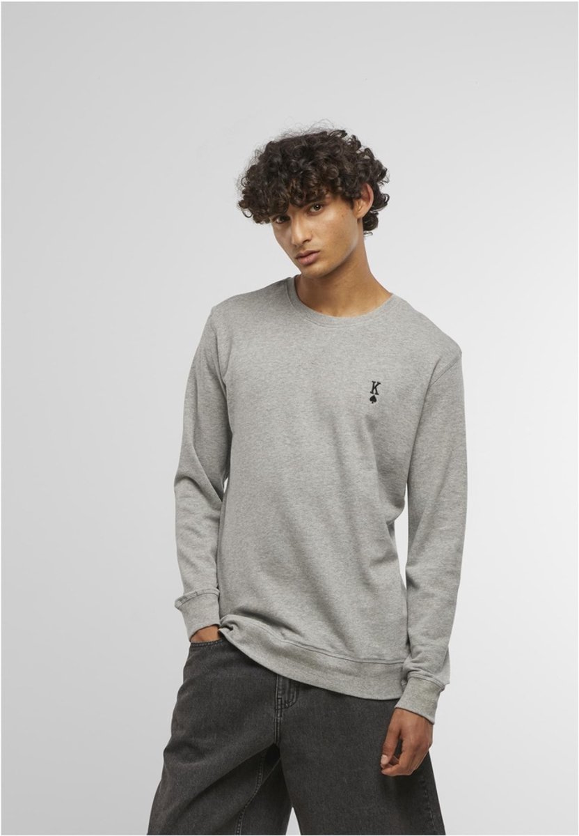 Mister Tee King Sign EMB Light Crewneck sweater/trui S Grijs