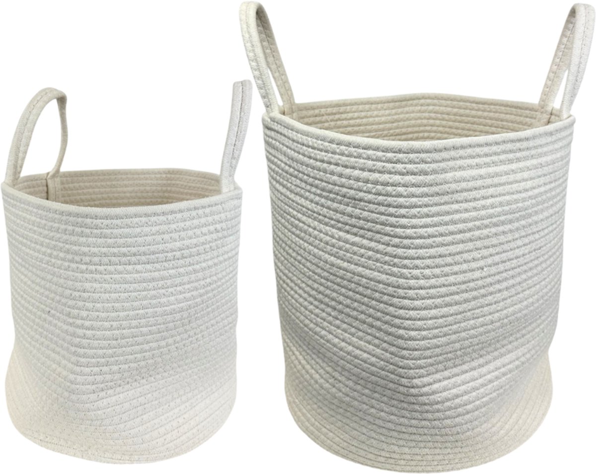 Opbergmanden – Set van 2 – Opbergmanden Beige – Speelgoedmanden – Organizers