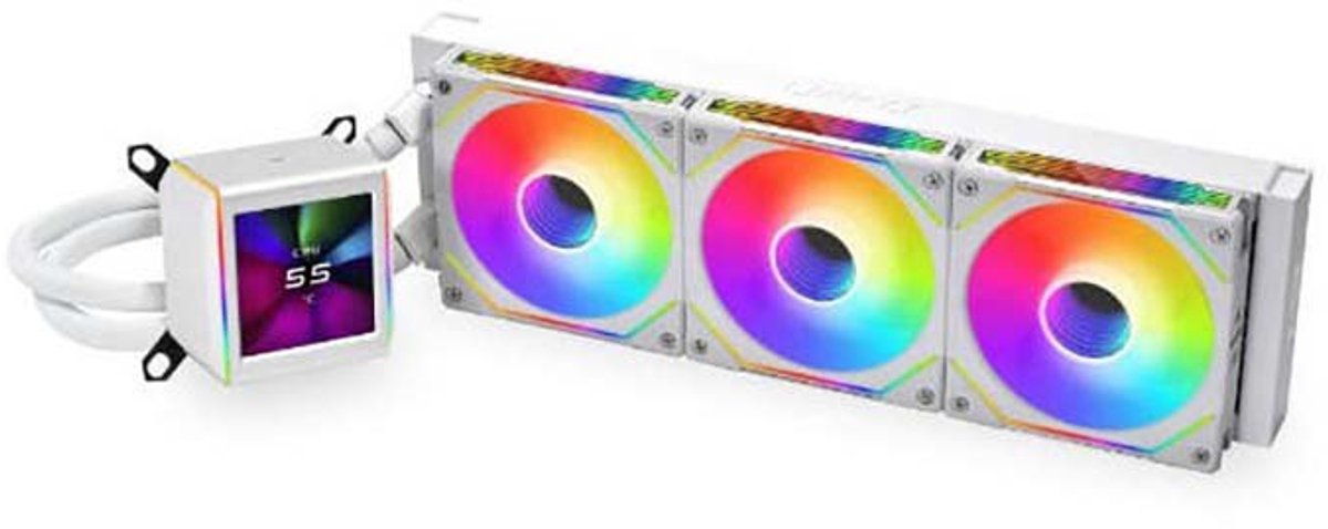 Lian Li Galahad II LCD SL-INF 360 afmeting radiator: 360 mm - voor Intel LGA: 1700 1200 115x - AMD AM5 AM4 - 3x 120 mm ARGB fans - wit