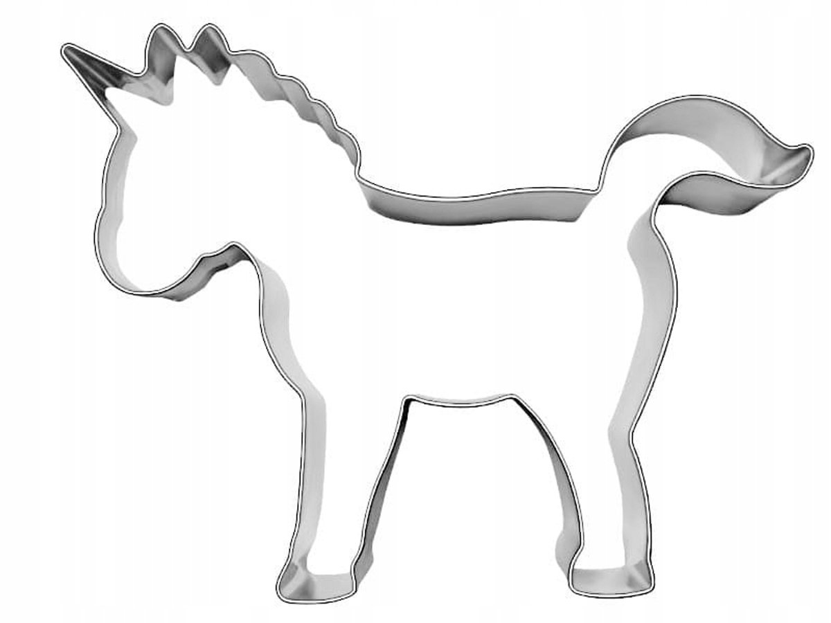 Unicorn Koekjesvorm 10,2 cm - Metaal, Roestvrij Staal