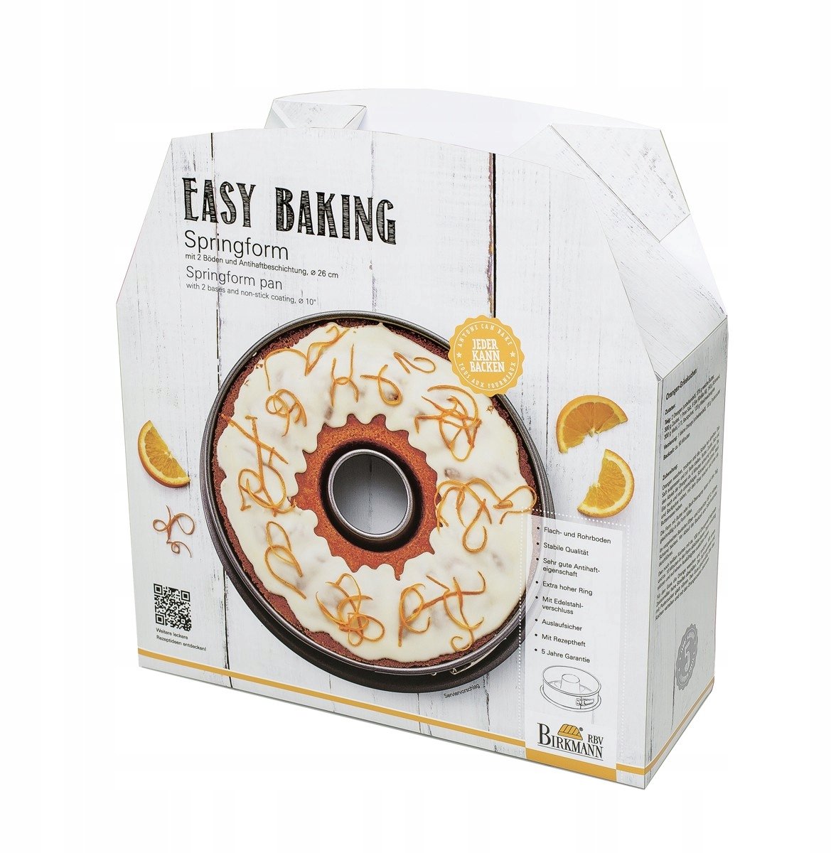 Birkmann Tortvorm 2-in-1, 26 cm, met 2 bodems voor taart en cake