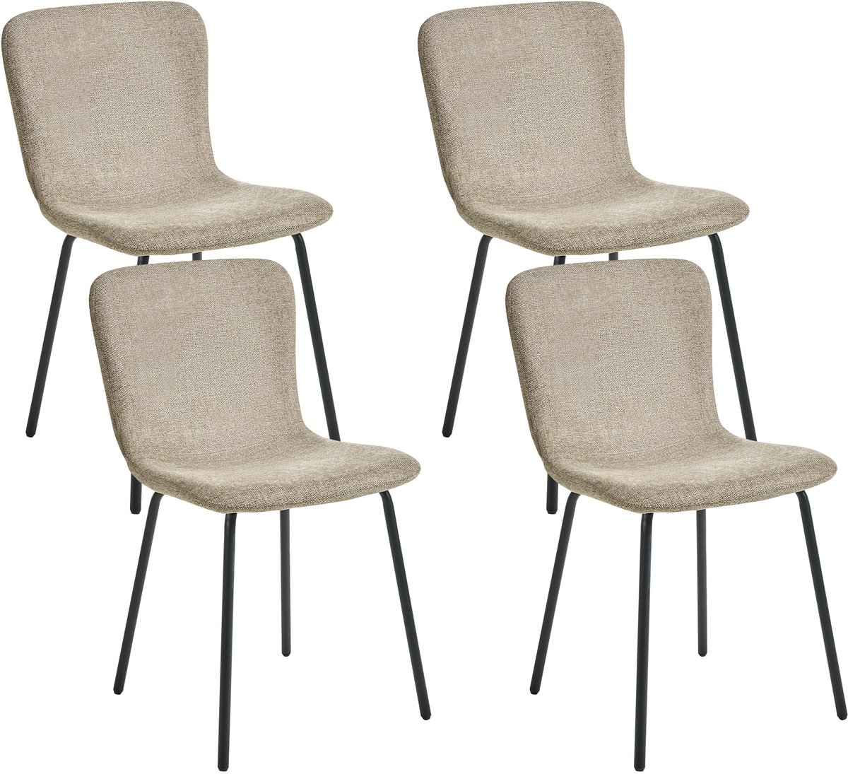 CALDWELL - Eetkamerstoel set van 4 - Beige - Polyester
