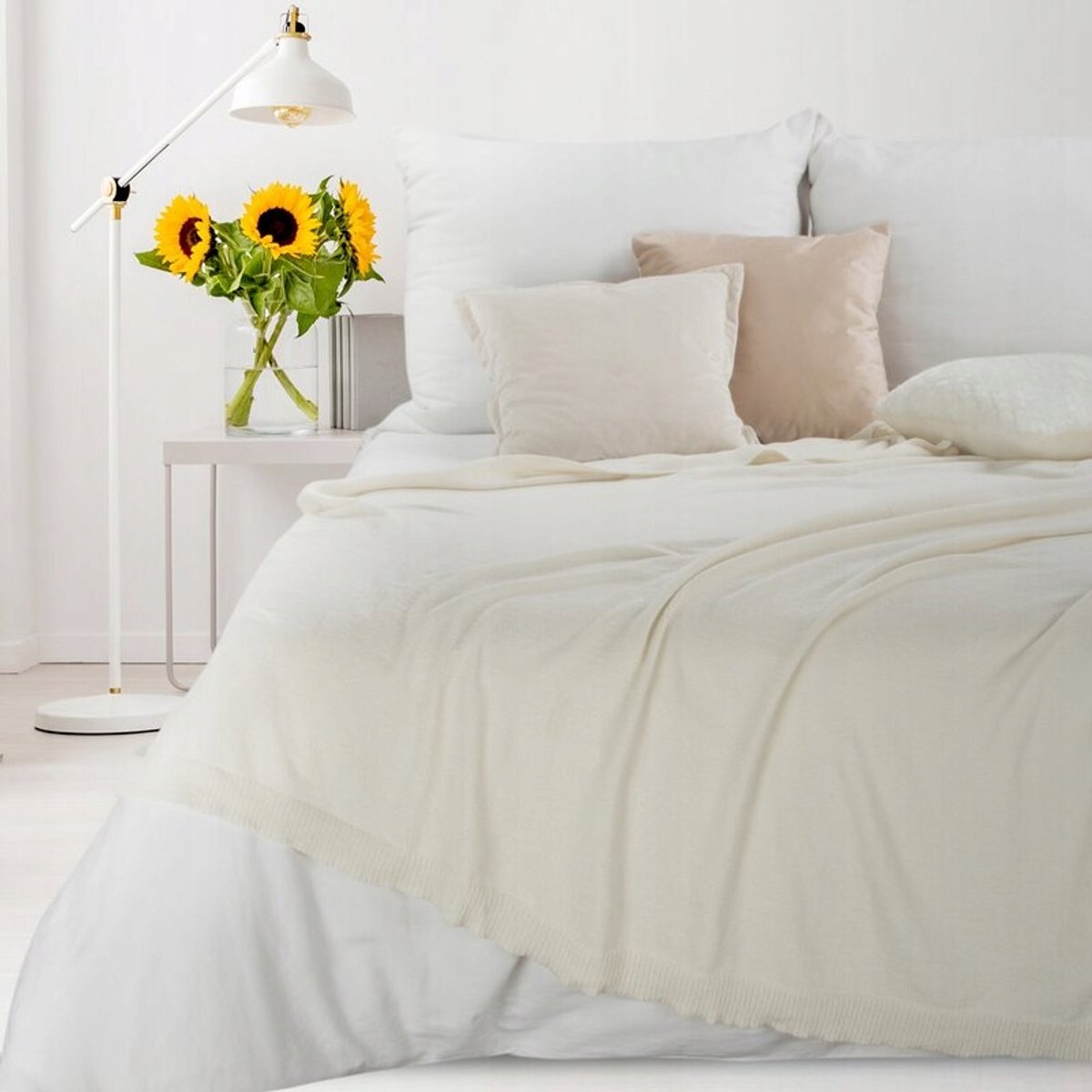 Zachte Plaid EMI 150x180 cm Crème - Stijlvolle Woondecoratie