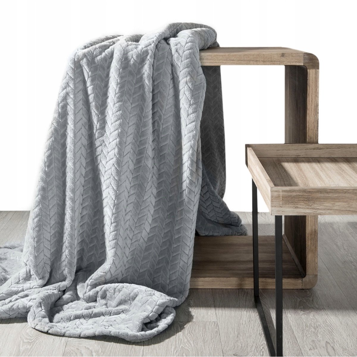 Zacht Pluche Dekentje Cindy 170x210 cm - Zilverkleurig Microvezel