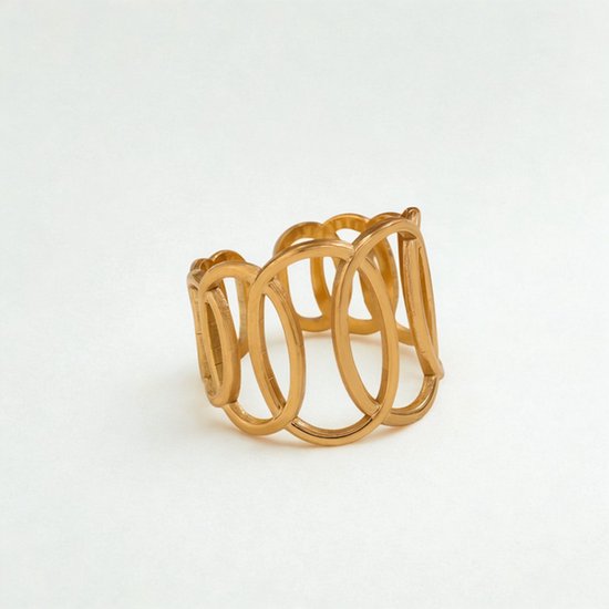 Design Ringen Minimalistische ring - Open ringen design - verstelbare 12mm Brede ring ...