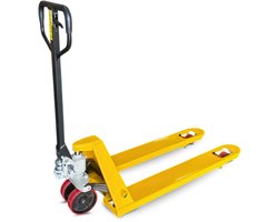 Palletwagen - Pompwagen - Transpallet - Dubbele Vorkwielen - 2500KG - Geel