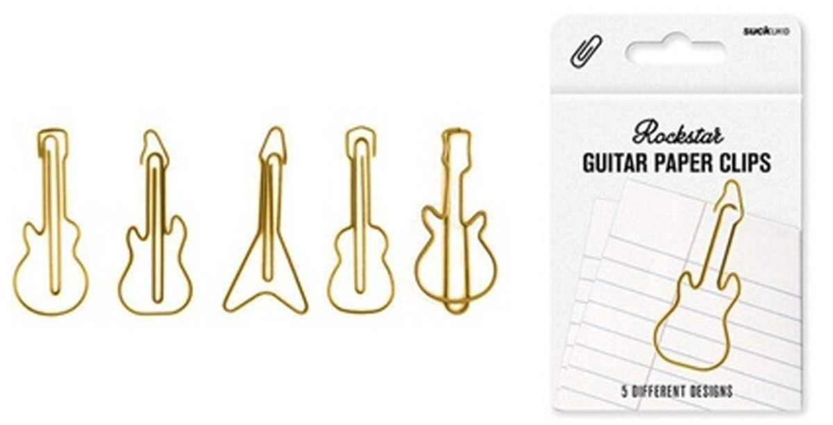 Rockstar Guitar Paper Clips – Set van 5 verschillende designs