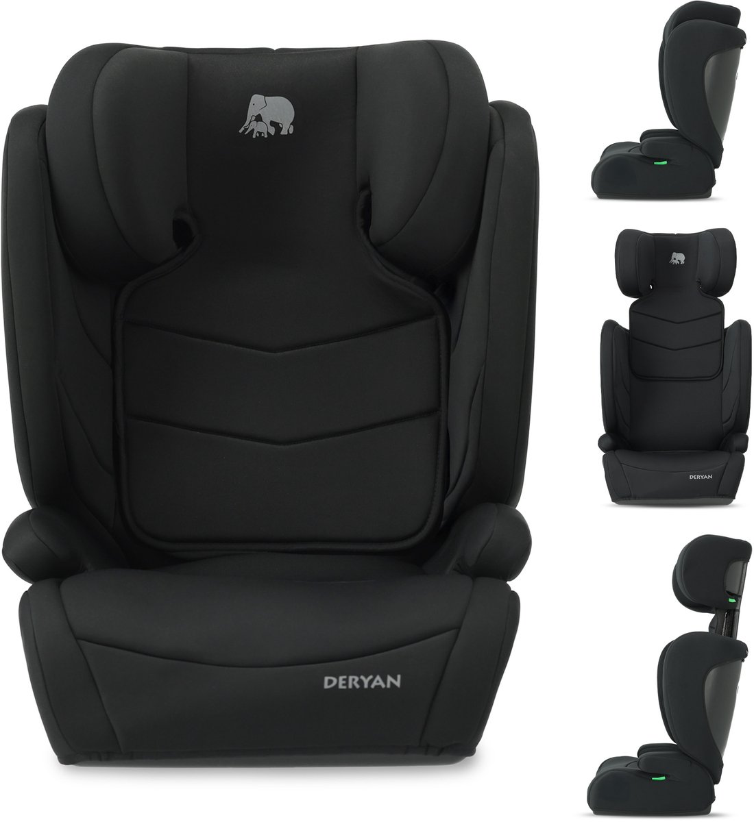Deryan Charlie Basic i-Size Autostoeltje - 3,5 tot 12 Jaar - Zwart