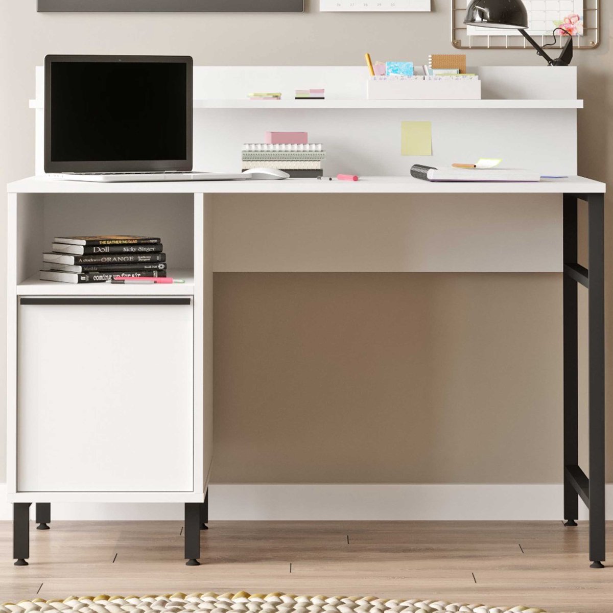 On16 Bureau | 100% MELAMINE | Wit - Emob - Bureau - Wit - Melamine; MDF