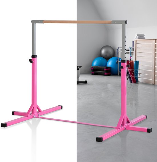 Klimrek - Rekstok - Duikelrek - Turnrek - Klimboog - Peuter en Kinderen- Verstelbaar - Roze