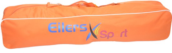 Oranje sporttas van Eilers Sport, met witte bies en logo.
