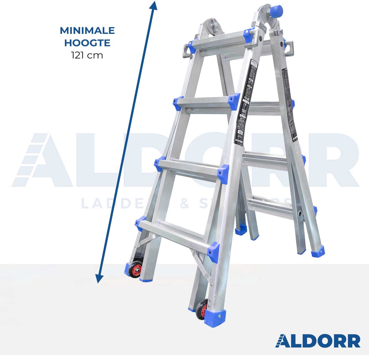 ALDORR Home - Multiladder Uitschuifbare Vouwladder 4x4 - 4,10 meter – foto 2