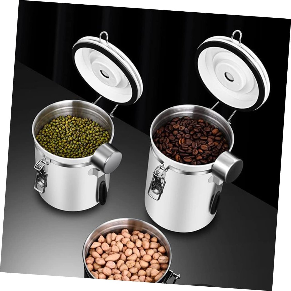 longziming -Luchtdichte Koffieopslagpot met Deksel – Glazen Voorraaddoos voor Koffiebonen, Thee en Snacks – Stijlvolle Bewaardoos voor in de Keuken, Gemakkelijk te Reinigen, Aromabehoudend Design — cadeau in Wonen & Interieur - foto 5