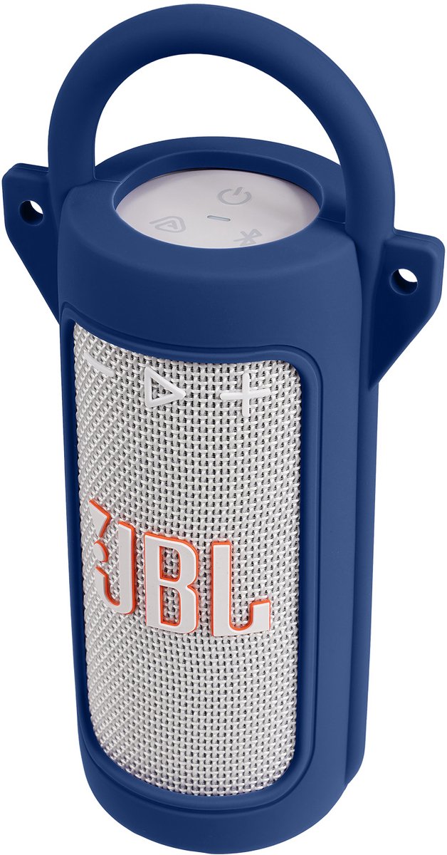 Beschermhoes geschikt voor JBL Grip Bluetooth Speaker - Met Draaghendel, Draagriem en Karabijnhaak - Meerdere Kleuren - Navy Blauw - Schokbestendig - Krasbestendig - Siliconen - Hoesje - Case - Bescherming — afbeelding 3