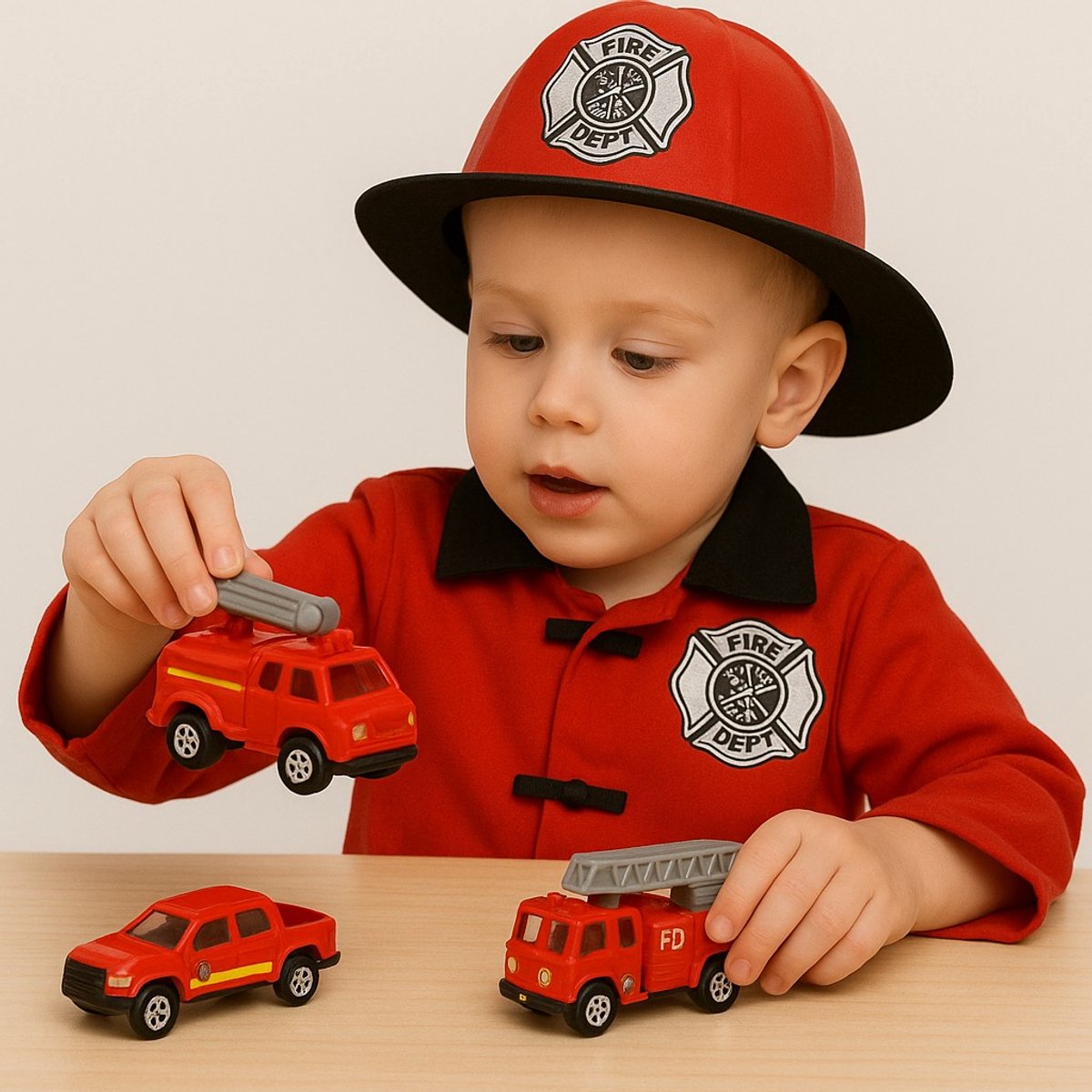 Goodz4All Speelgoed Brandweer Vrachtwagen Brandweerauto Auto met 6 Mini Autootjes - Transportwagen met 6 Miniatuur Auto’s Ziekenwagen Takelwagen Kiepwagen Pick Up Truck Brandweerwagen - Trailer Constructie Autotransporter met Kleine Autootjes — afbeelding 4