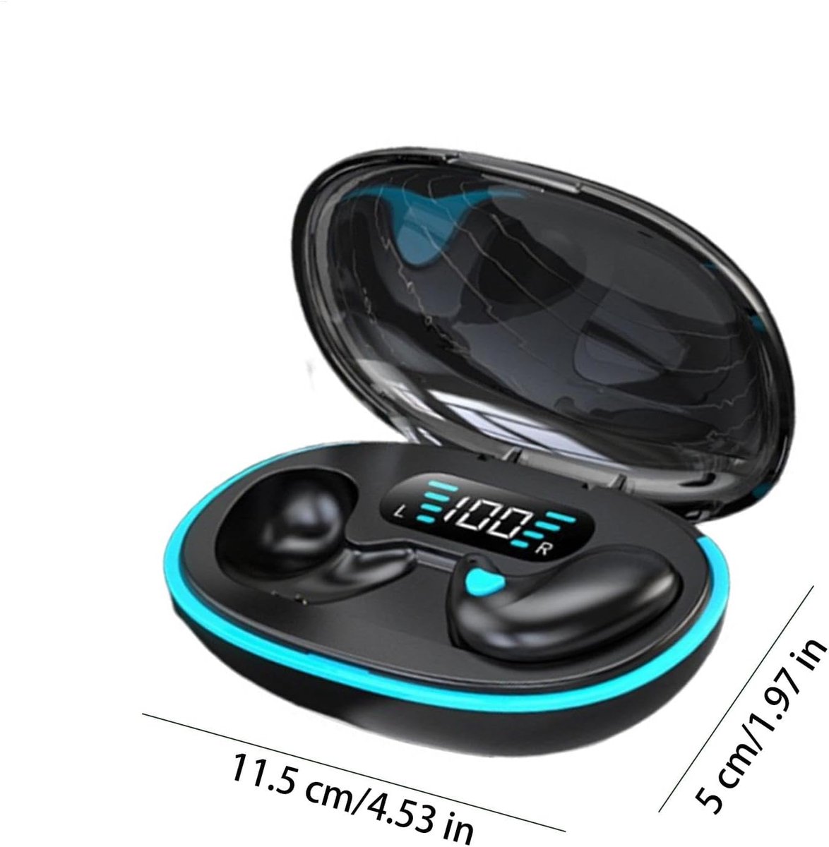 Bone Conduction-koptelefoon | Bone Conduction-koptelefoon draadloos | Bone Conduction-oordopjes | Bone Conduction-koptelefoon draadloos | Oordopjes voor zijslapers, heldere gesprekken met oplaadcase voor mannen en vrouwen