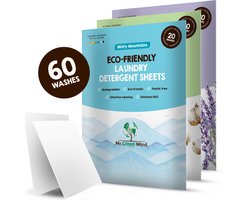 Proefpakket Wasstrips ECO 60 Wasbeurten in 3 Geuren Milieuvriendelijke Wasmiddeldoekjes Wasvellen Wasmiddel Voordeelverpakking incl. wasverzachter wasdoekje