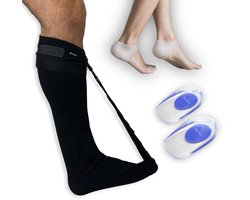 Ultieme Hielspoor Verlichtingsset - Verbeterd 2025 Model - VIVIDIA Hielspoor Sok - Strassburg Sok met Nachtspalk & Siliconen Hielbeschermers & Hielspoor Zooltjes - Hielzooltjes - Verlichting Fasciitis Plantaris - Regular Size Schoenmaat 35-40