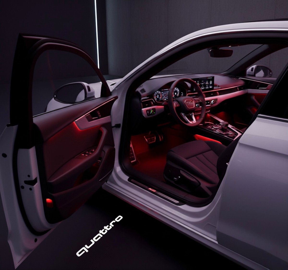 RD Customz® Instapverlichting Geschikt voor Audi - Quattro LED deurprojector - Plug & Play