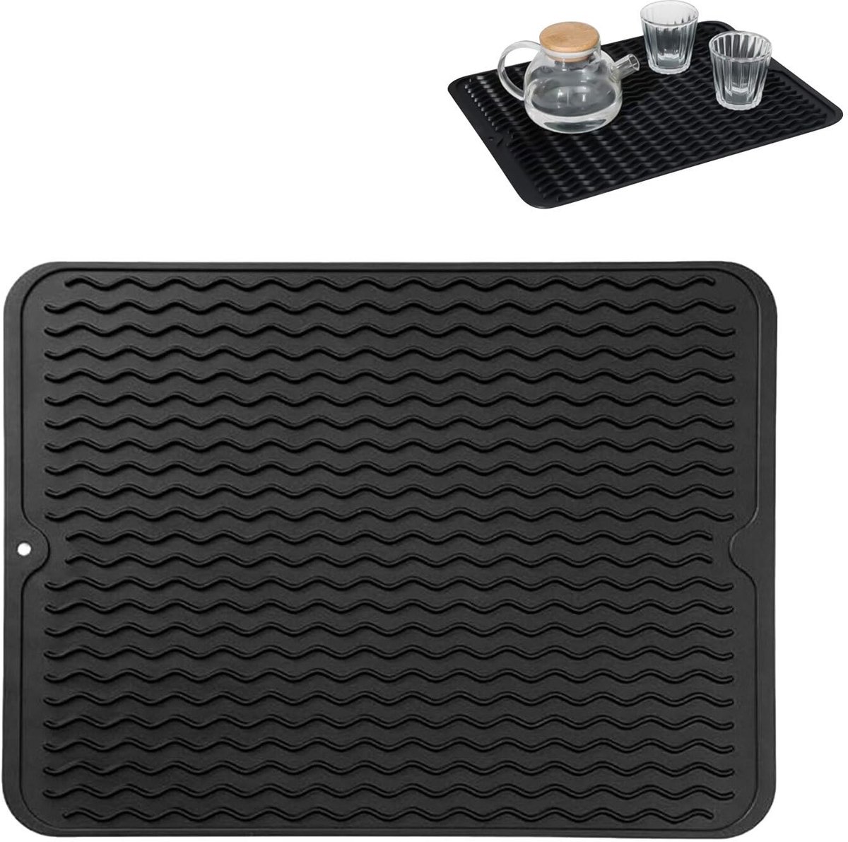 Unyqoos® Siliconen antislip afdruipmat voor servies en pannen, ideaal formaat
