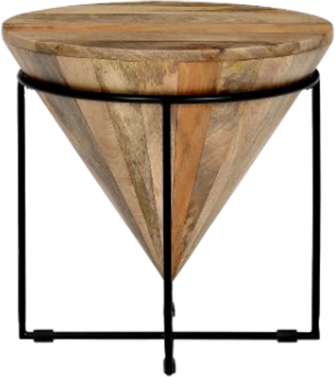 Bijzettafel-Salontafel-Uniekmodel-Rond 48cm-Mangohout-Koloniaal Teakhuis