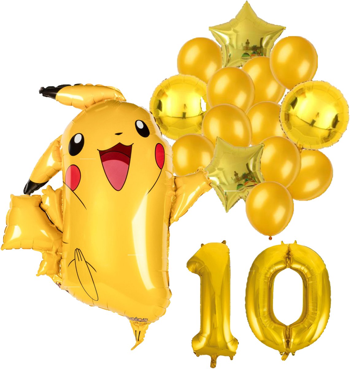 Pokemon ballon set - 62x78cm - Folie Ballon - Pokemon - Pikachu - Themafeest - 10 jaar - Verjaardag - Ballonnen - Versiering - Helium ballon